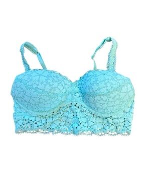 PINK Victoria’s Secret Mint Lace Longline Padded Bralette